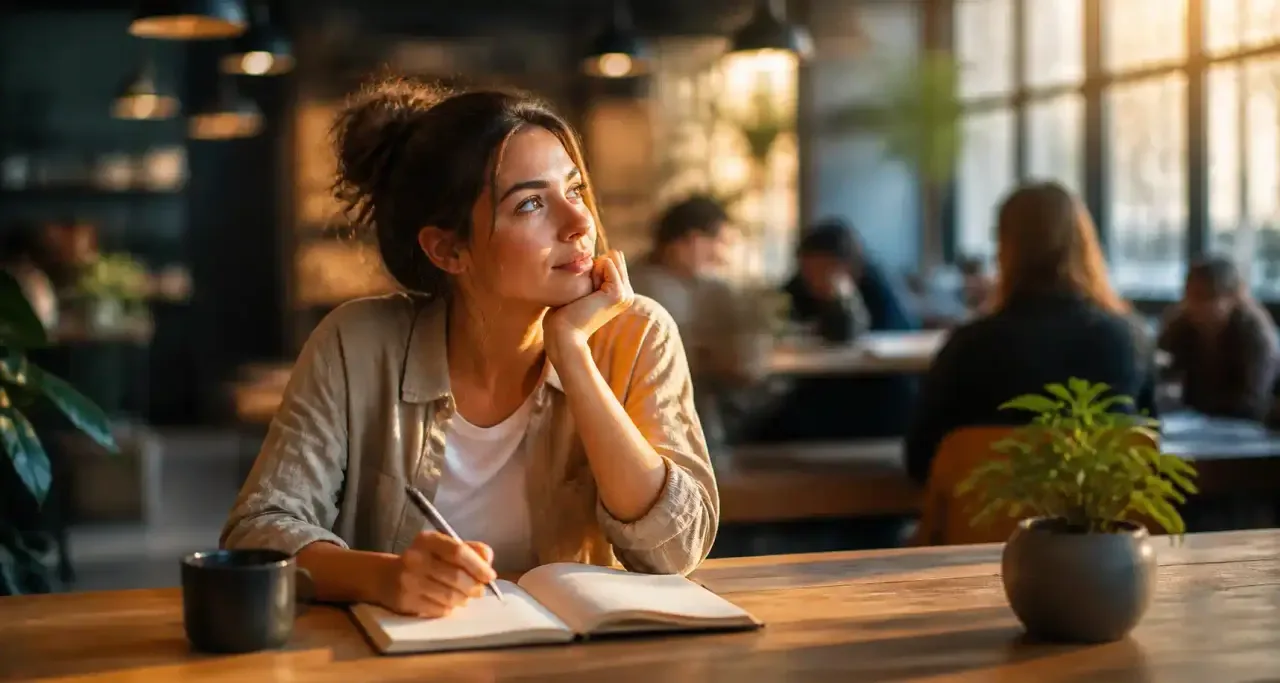 Femme en reconversion professionnelle dans un espace de coworking