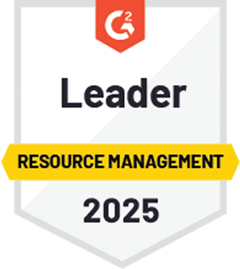 A white sign featuring black text that reads "2 Leader RESOURCE MANAGEMENT 2025," accompanied by a red and black triangle and a yellow ribbon.