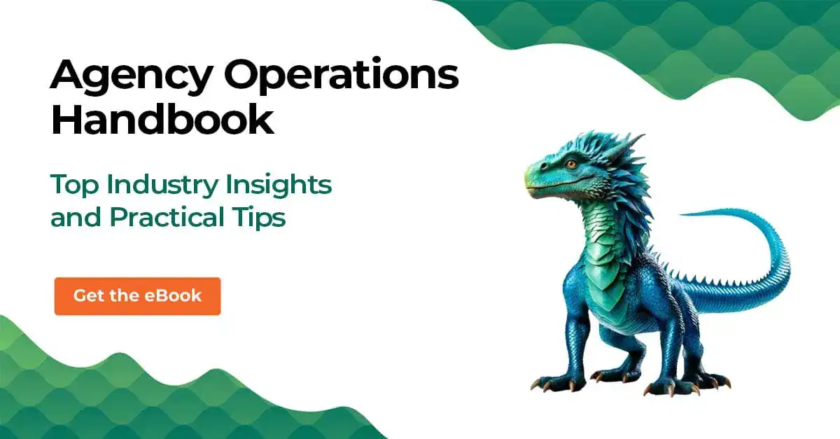 Cover of Agency Operations Handbook 2025 with a blue dragon illustration.