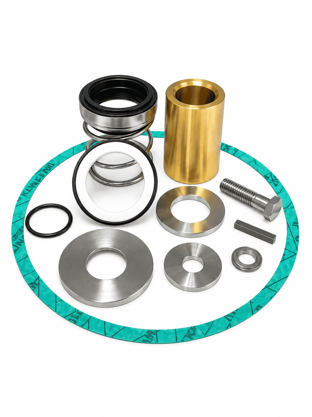Scot pump repair kit Scot 118.000.344 repair kit — JM145-JM215 frame, mechanical seal, bronze shaft sleeve, gasket, O-rings and stainless hardware Scot 118.000.383 repair kit — Motorpump 57, Type 21 seal, JM145-JM215 frame,