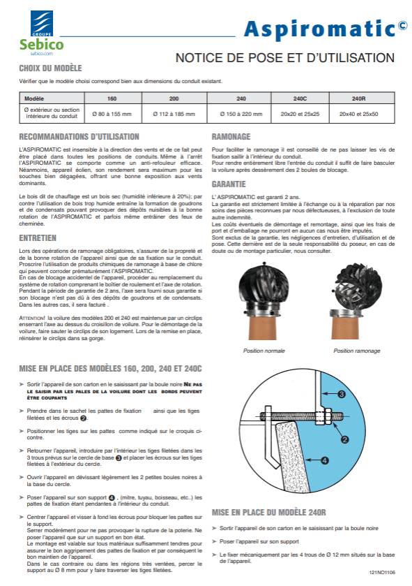 Notice Aspiromatic