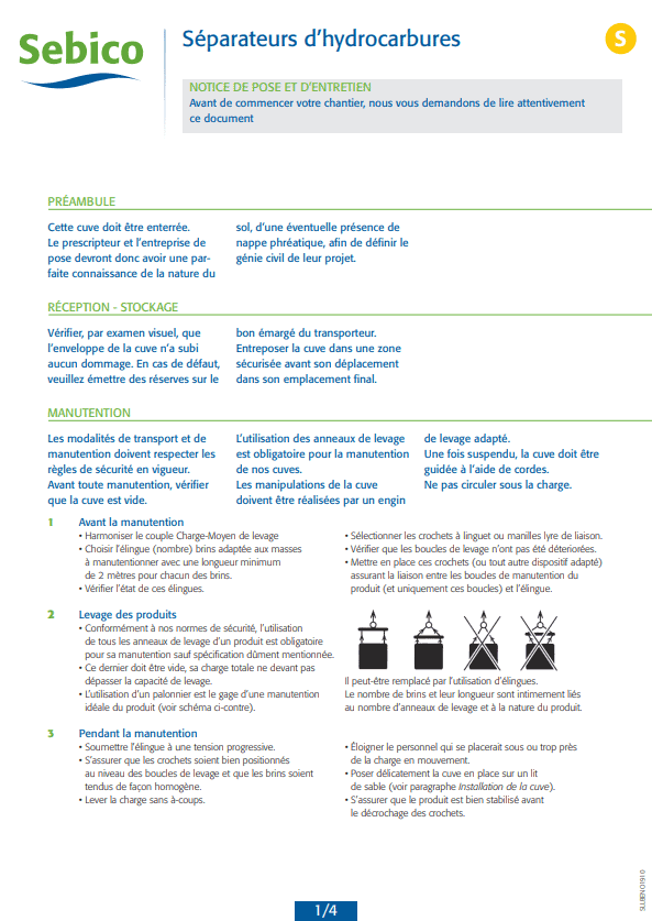 Séparateurs d'hydrocarbures Séparateurs d'hydrocarbures