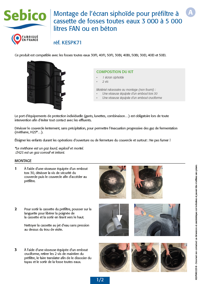 Écran siphoïde KESPK71