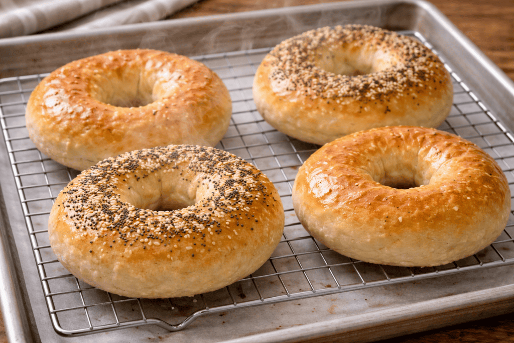 Bake the greek yogurt bagels