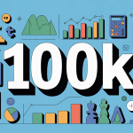 100k en chiffre symbole coloré avec statistiques