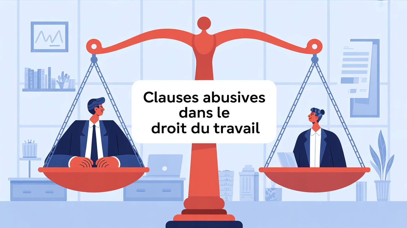 Illustration balance justice clauses abusives droit du travail