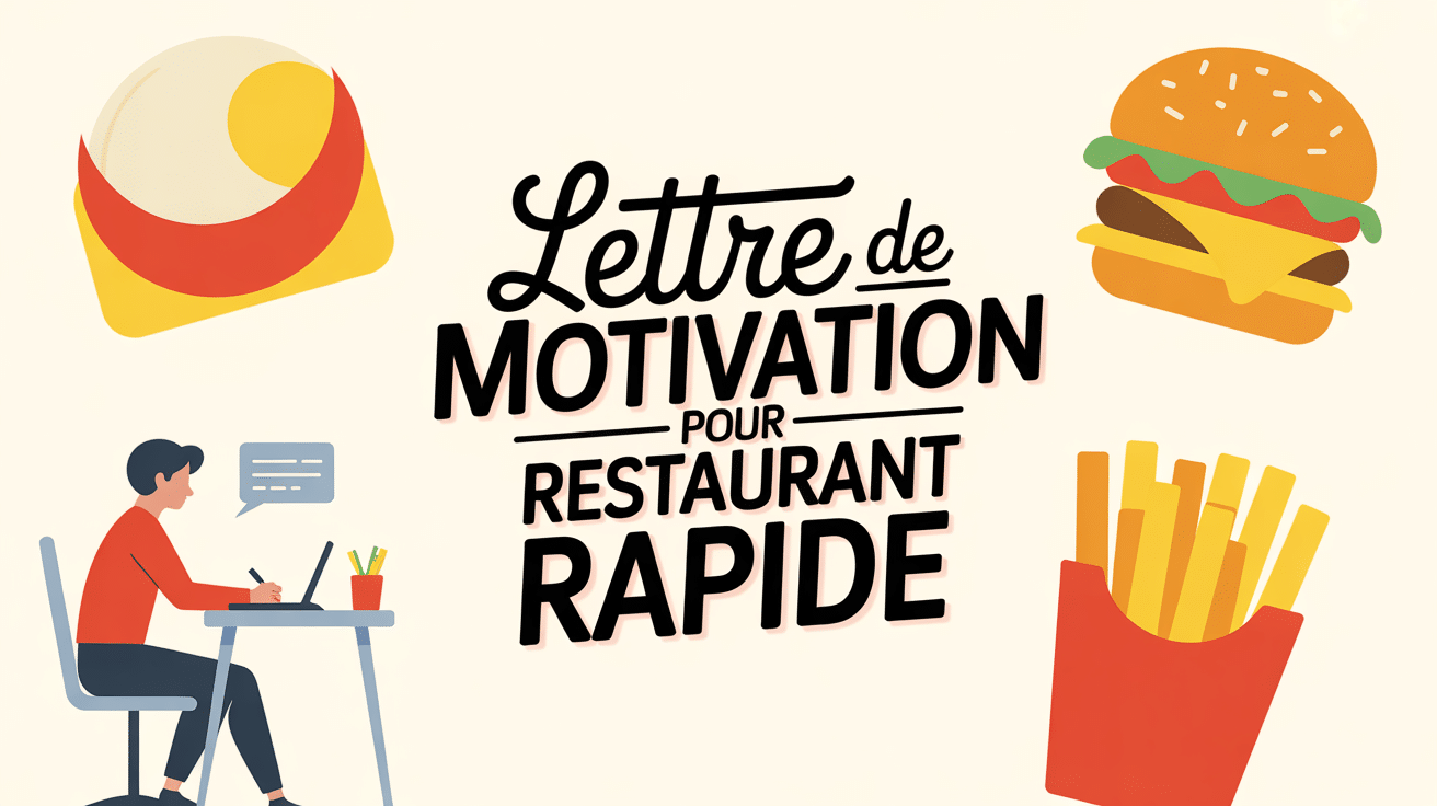 Visuel lettre de motivation McDo avec éléments restauration rapide