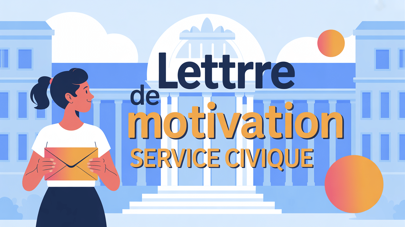 Illustration moderne titre lettre de motivation service civique
