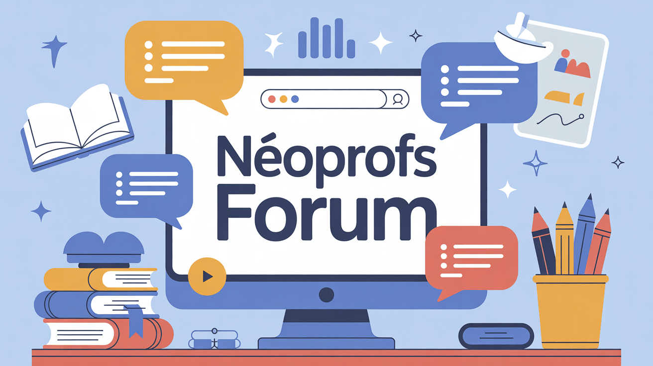 illustration neoprofs forum écran discussion éducation