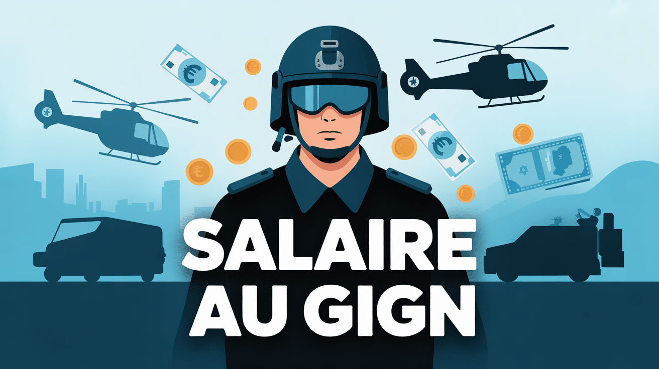 Illustration salaire GIGN avec gendarme et euros