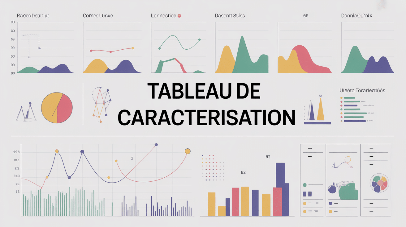Tableau de caractérisation structuré avec graphiques colorés