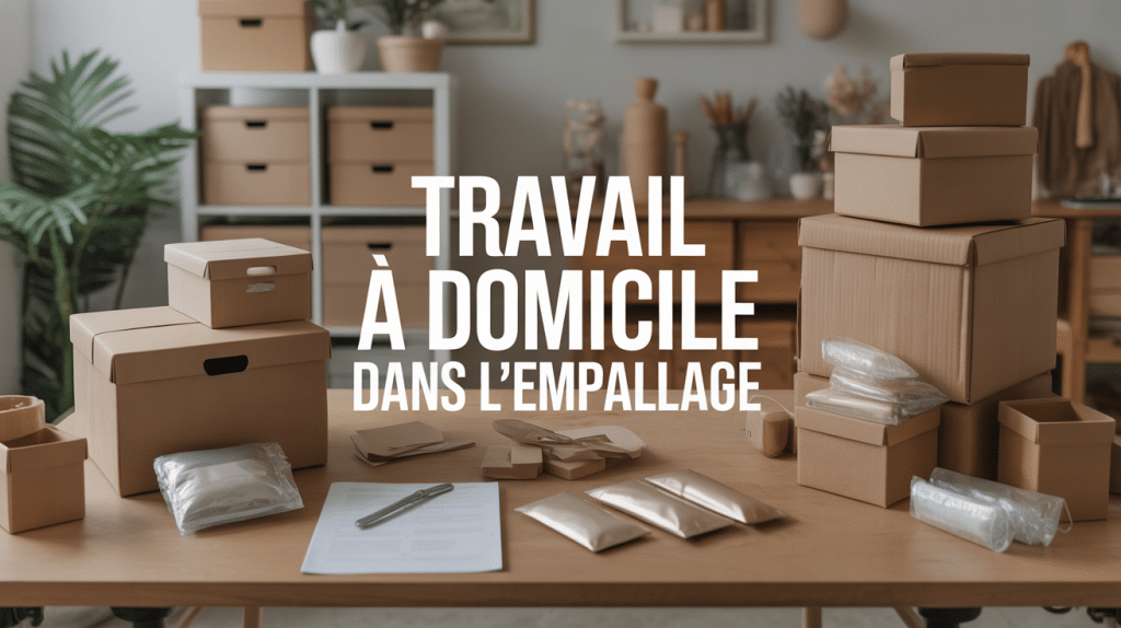 Vue d'ensemble travailler à domicile emballage espace organisé