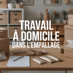Vue d'ensemble travailler à domicile emballage espace organisé