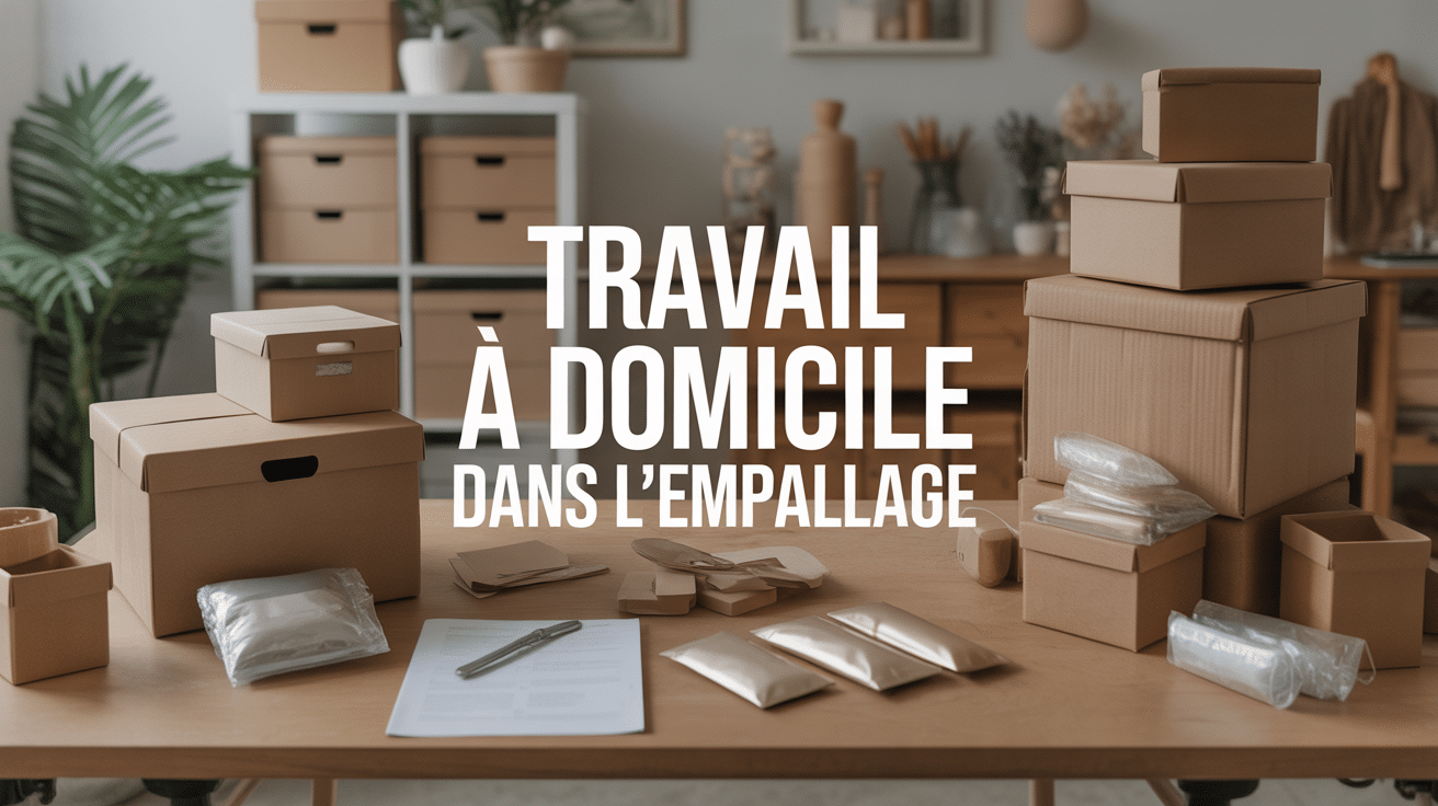 Vue d'ensemble travailler à domicile emballage espace organisé