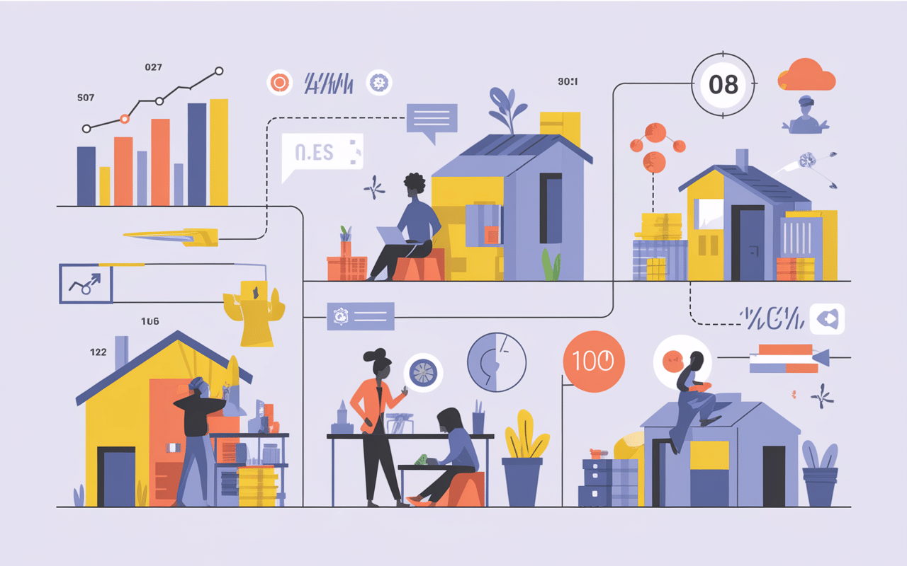 Graphiques travailler à domicile emballage infographie