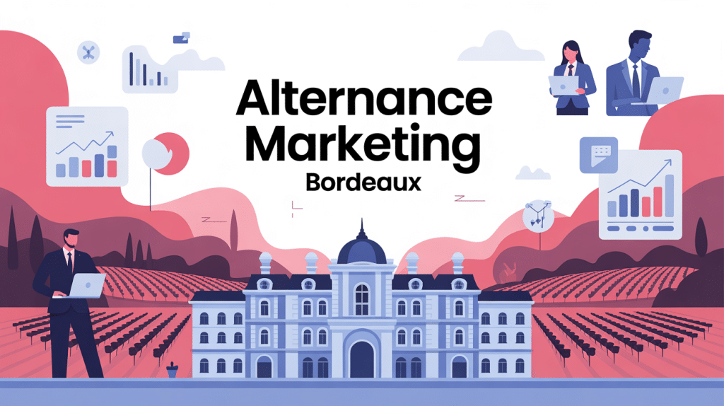 Illustration alternance marketing Bordeaux Nexa ville digitale