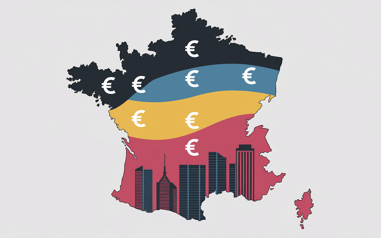 Carte France architecte d'intérieur salaire variation région