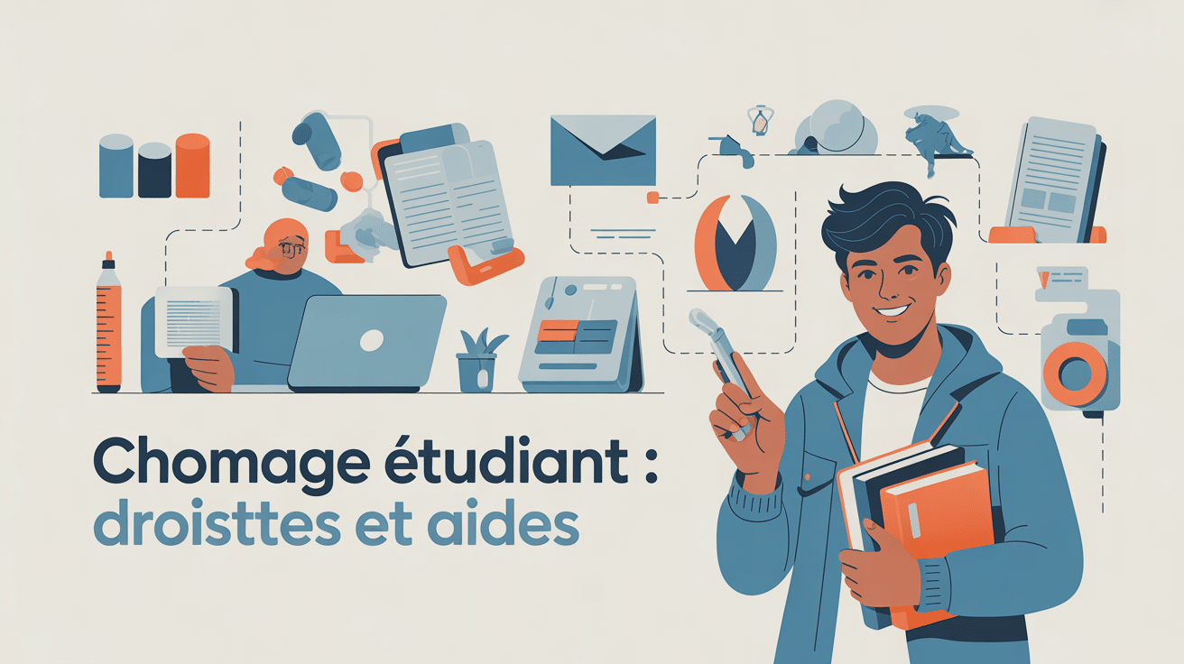 Illustration chomage etudiant titre etudiants aides