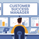Customer success manager devant écrans avec graphiques