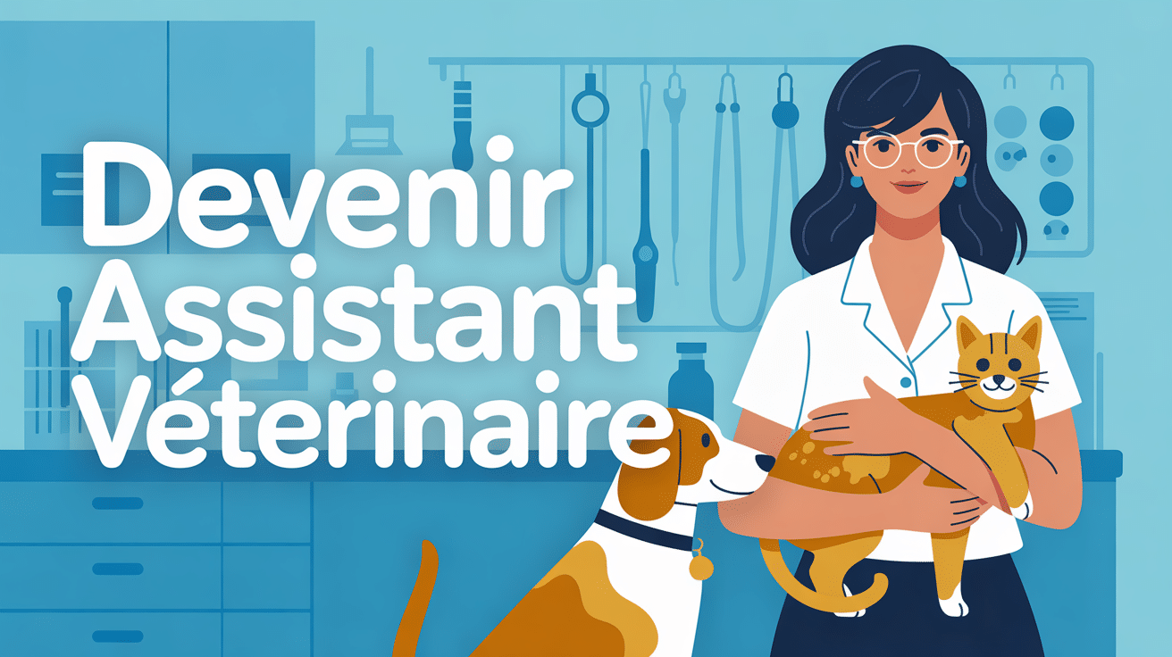 Devenir assistant vétérinaire silhouette chat chien cabinet