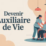 Devenir auxiliaire de vie aide personne âgée illustration