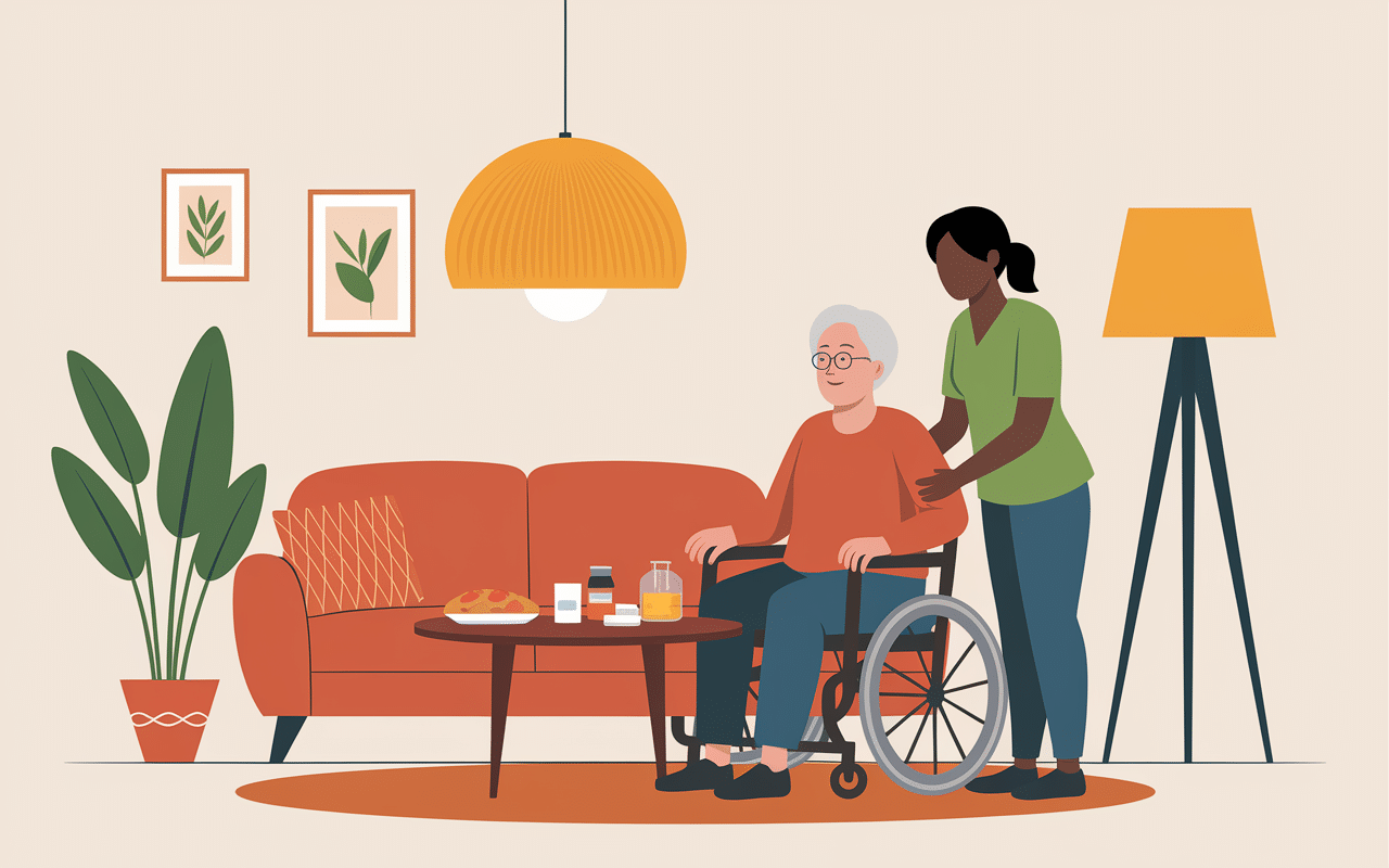 Devenir auxiliaire de vie quotidien illustration aide