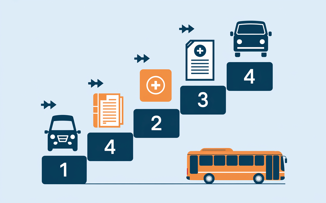infographie étapes devenir chauffeur de bus