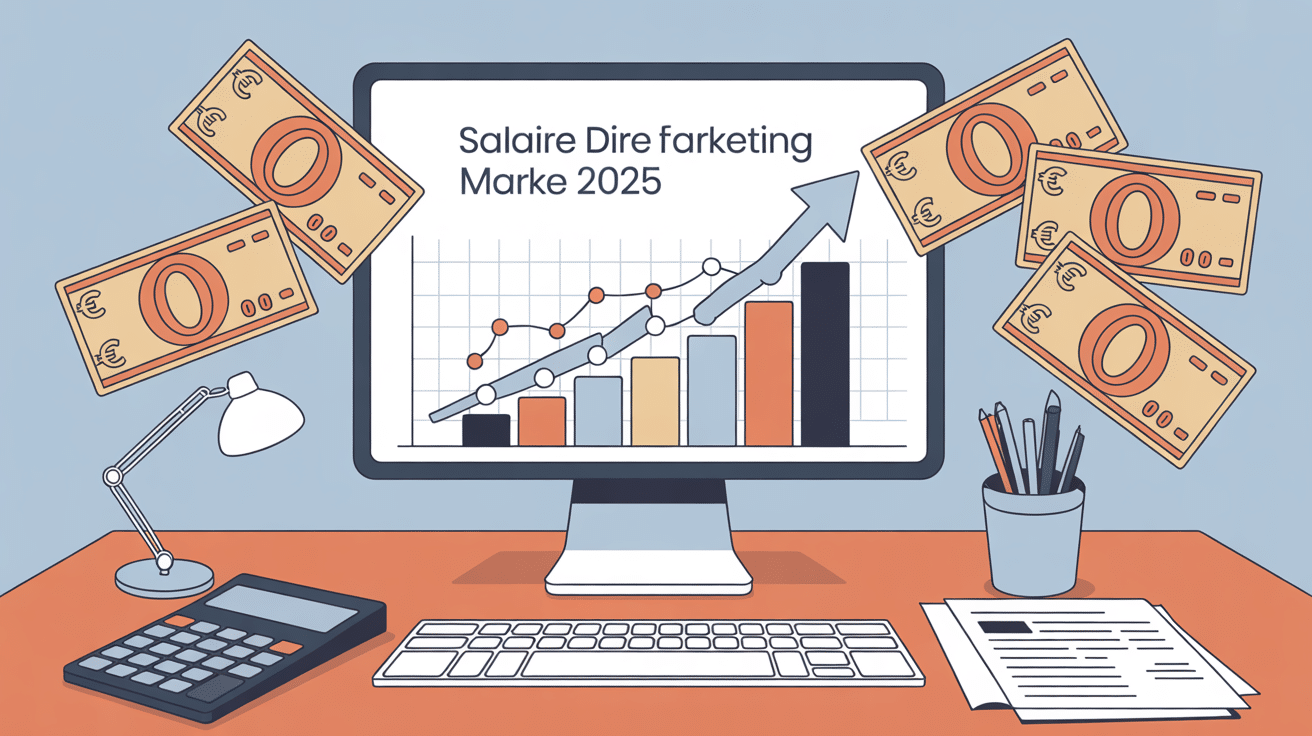 Directeur marketing salaire bureau moderne graphique euros