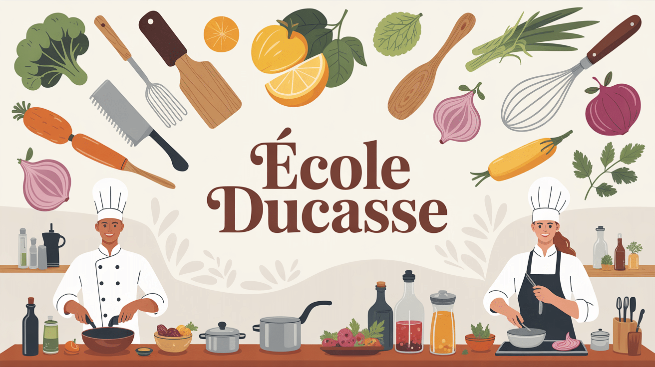Ecole Ducasse cuisine moderne avec chefs et ingrédients frais