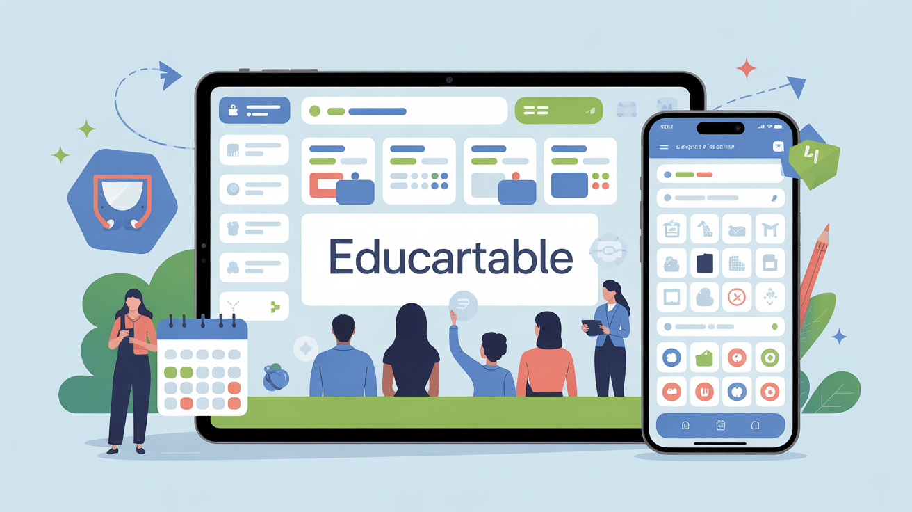 Interface educartable sur tablette et smartphone