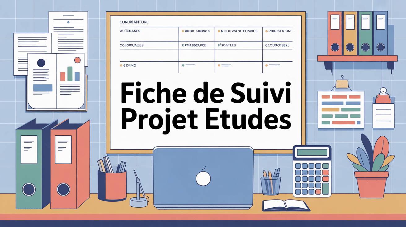 fiche de suivi d'un projet de poursuite d'études illustration bureau organisé