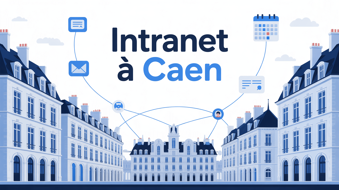 illustration intranet caen reseau numerique batiments normands