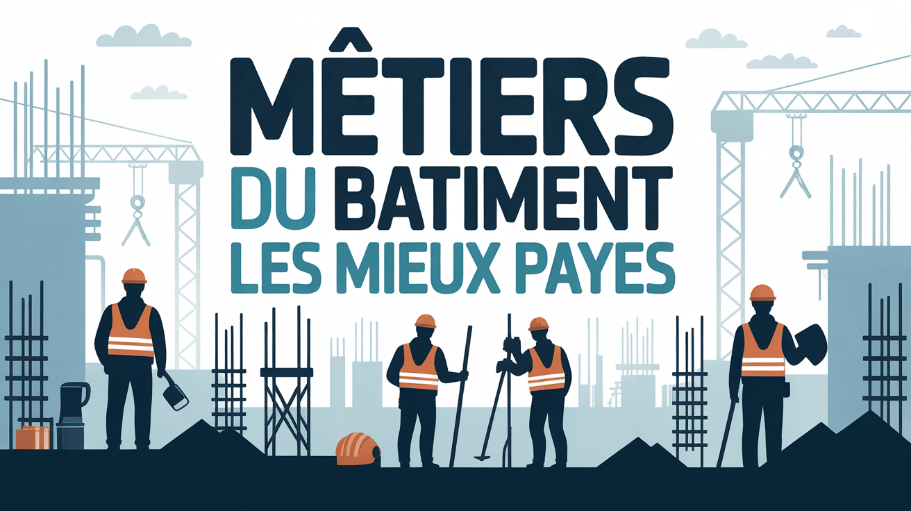 Chantier illustration métier du bâtiment le mieux payé