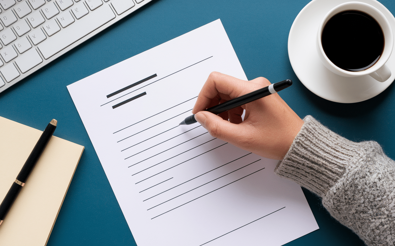 rédaction modèle de lettre de démission simple main stylo