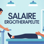 Illustration moderne du salaire d'ergothérapeute en salle de rééducation
