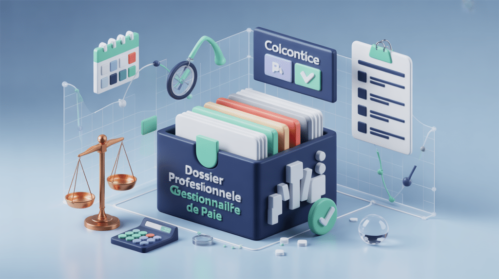 Illustration du dossier professionnel gestionnaire de paie, conformité et workflow
