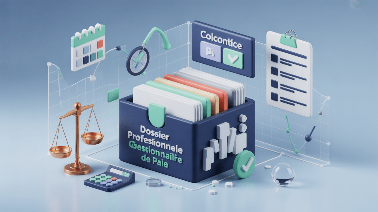 Illustration du dossier professionnel gestionnaire de paie, conformité et workflow