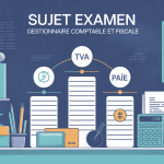 Sujet examen titre professionnel gestionnaire comptable et fiscal, illustration du dossier et blocs
