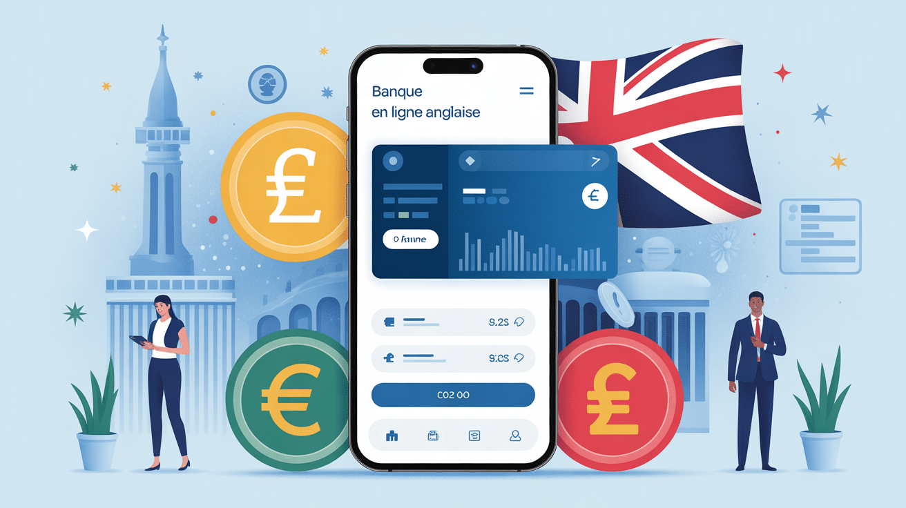 banque en ligne anglaise, illustration des services bancaires France Royaume-Uni