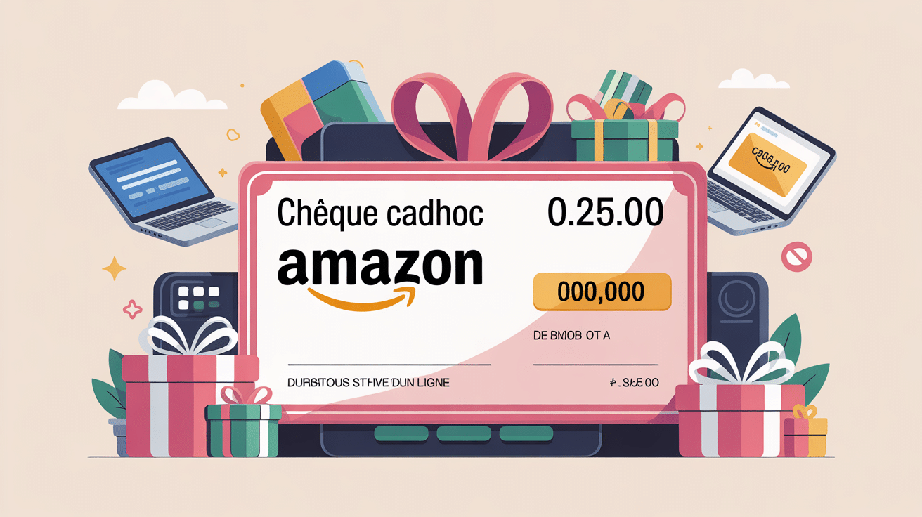 illustration chèque cadhoc sur amazon cadeaux