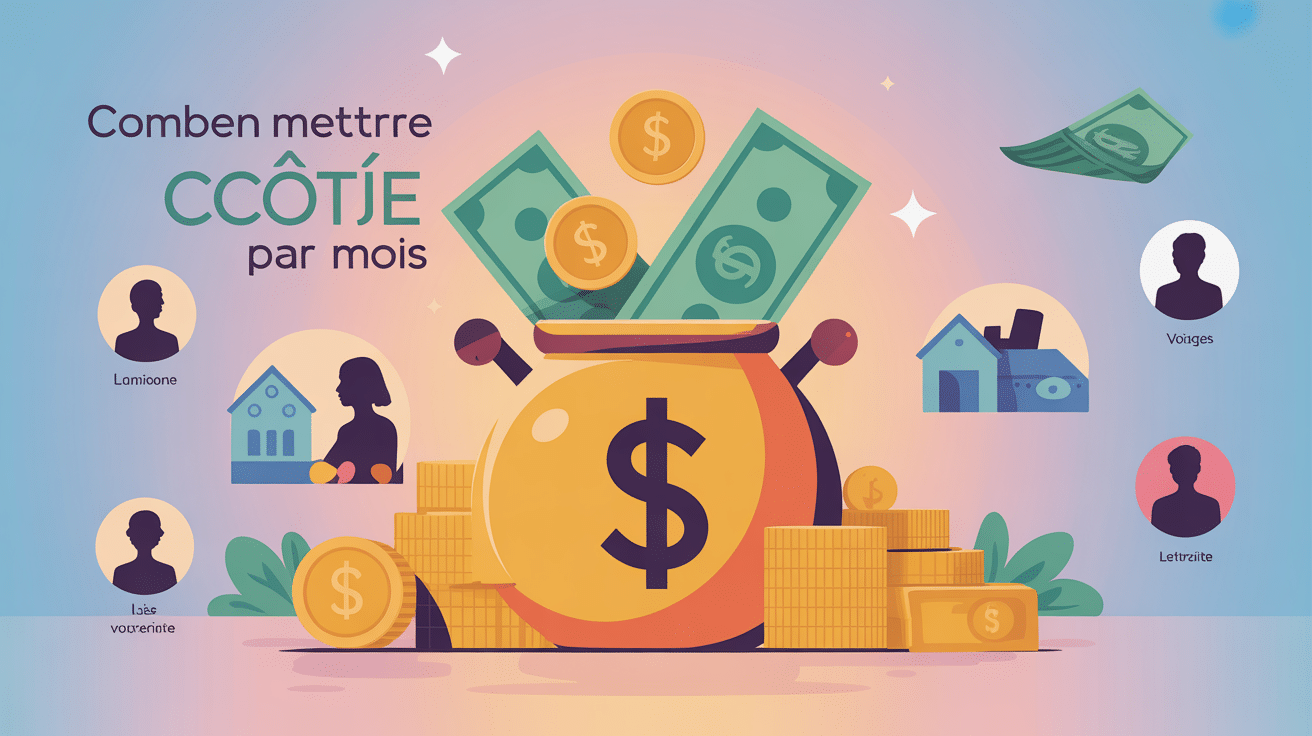 illustration moderne combien mettre de côté par mois tirelire serenite