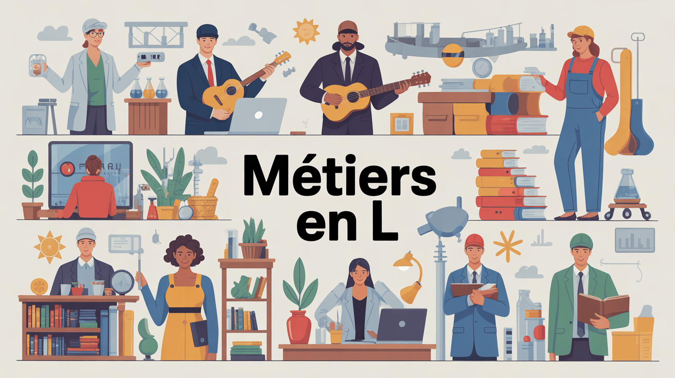 illustration panorama metier en l