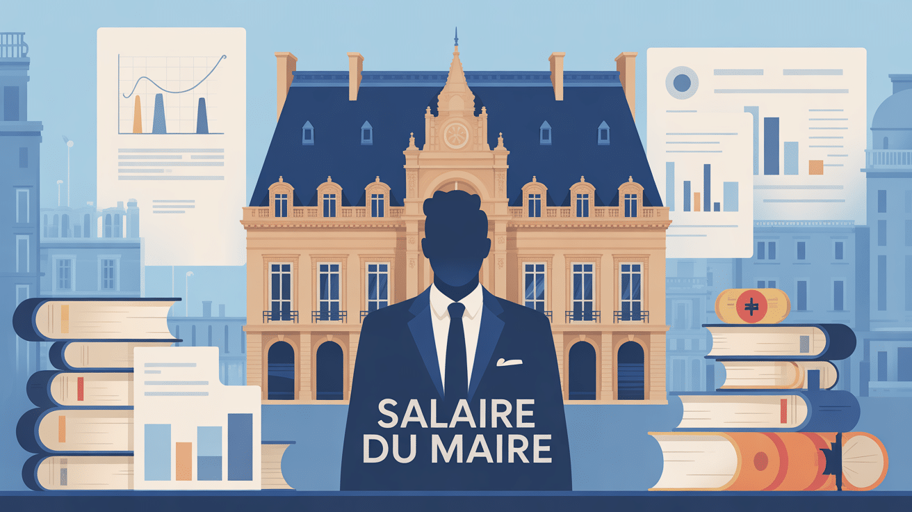 illustration salaire maire France 2026 devant hôtel de ville
