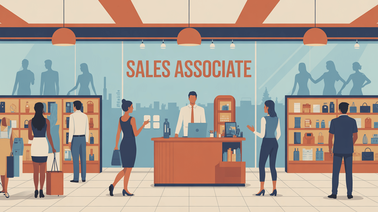 sales associate job description illustration commerce moderne
