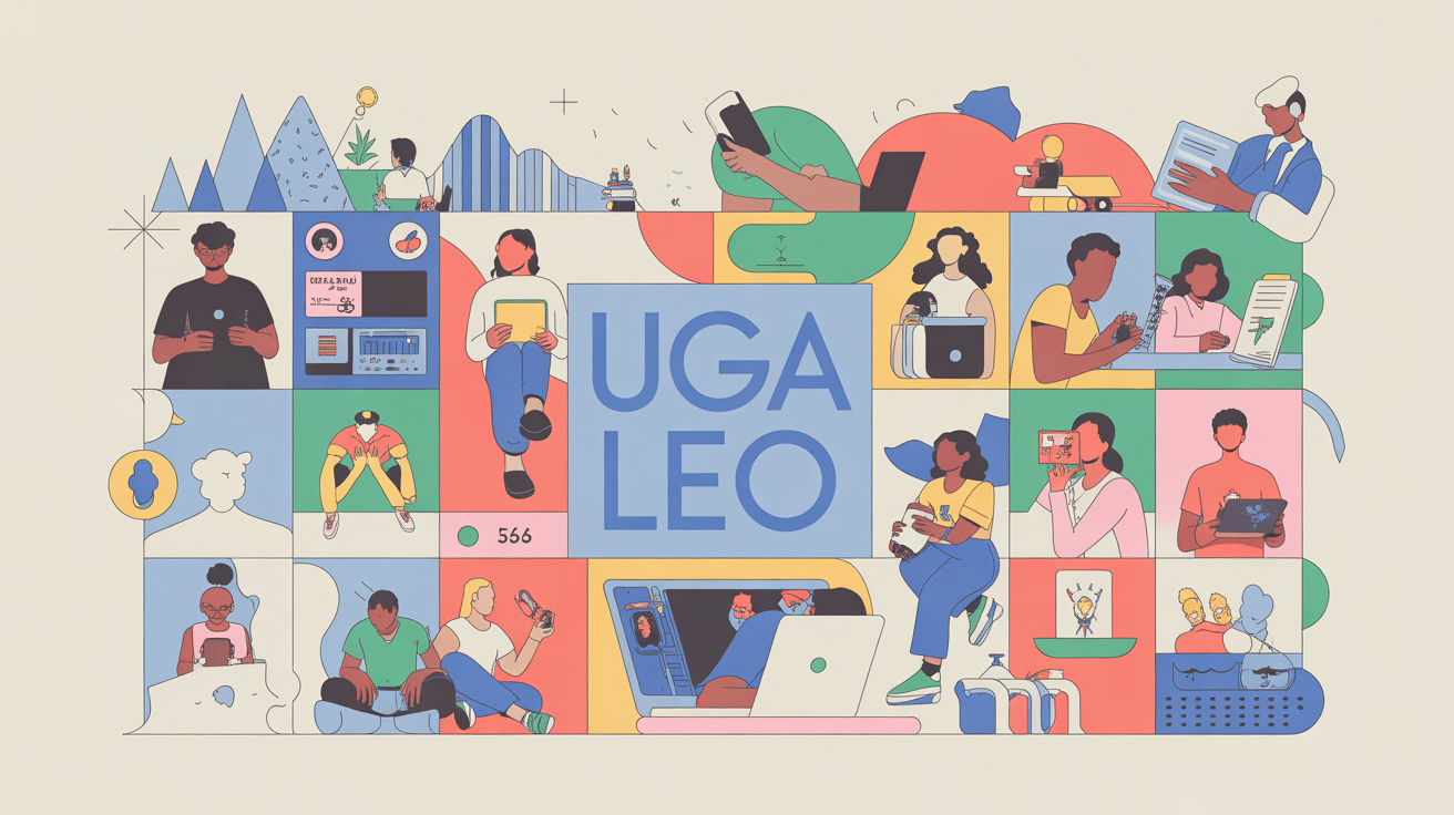 Illustration uga leo campus, étudiants, services numériques
