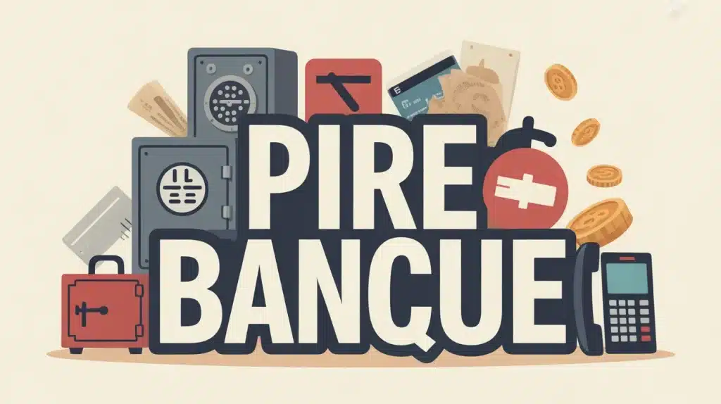 Illustration vectorielle pire banque avec coffre verrouillé et carte barrée