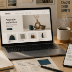 e commerce comment se lancer ordinateur maquette
