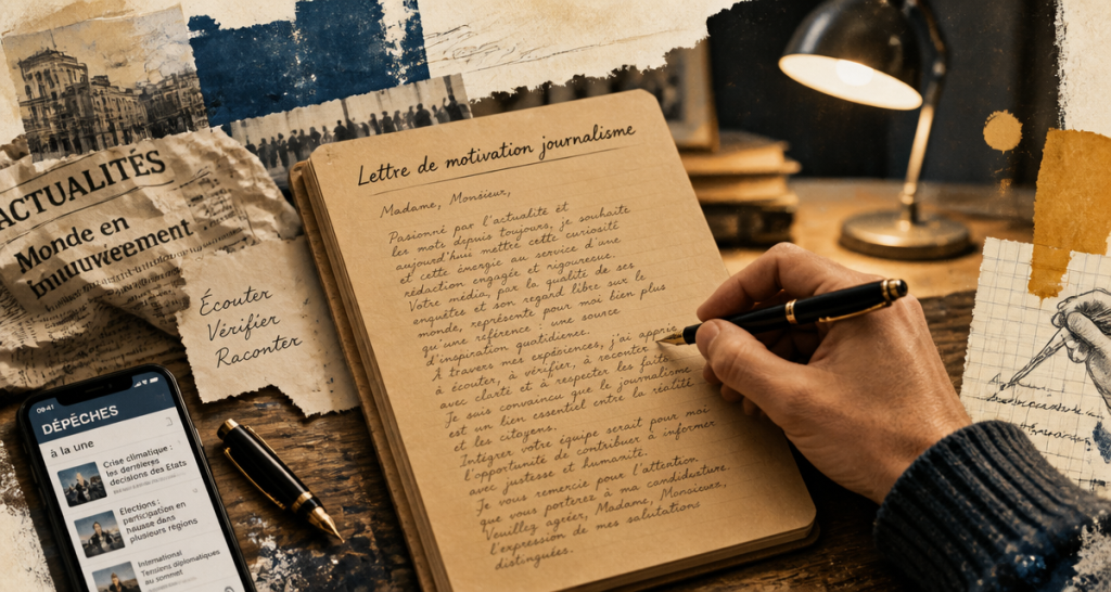 Lettre de motivation école de journalisme écrite à la main