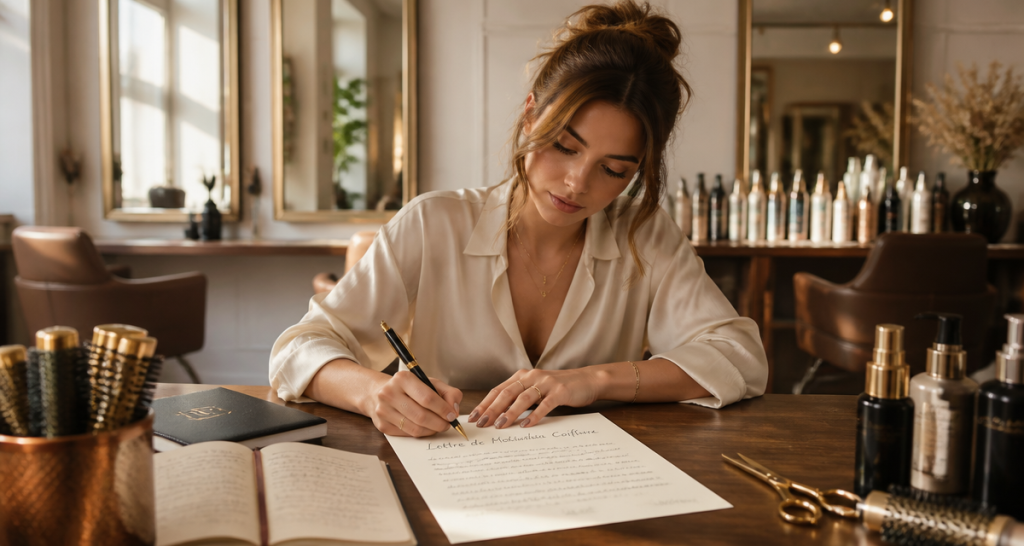 Lettre de motivation en coiffure écrite dans un salon