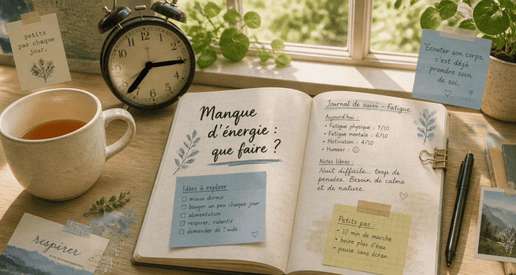 manque d energie que faire journal de suivi et réveil